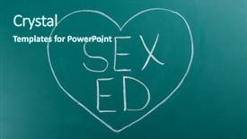  Presentation with sex - Colorful presentation enhanced with security awareness - words sex ed written backdrop and a ocean colored foreground