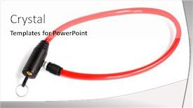  Presentation with security door lock - PPT layouts having security-bicycle-lock-on-white background and a sky blue colored foreground