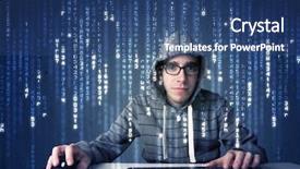  Presentation with hacker white - Beautiful PPT layouts featuring technical support help connection hive backdrop and a sky blue colored foreground