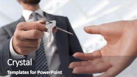  Presentation with estate - Slide set featuring security building access - cropped image of estate agent background and a dark gray colored foreground