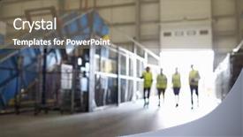  Presentation with industrial - PPT theme consisting of security building access - four figures walking background and a  colored foreground