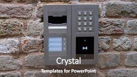  Presentation with yahoo mail - PPT theme featuring security building access - oor phone and mail box background and a dark gray colored foreground