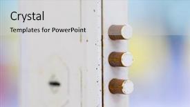  Presentation with security door lock - Theme enhanced with security building access - open door with the lock background and a light gray colored foreground