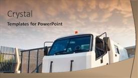  Presentation with diamonds - Theme having security-bulletproof-armored-truck-transporting background and a coral colored foreground