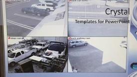  Presentation with interpret the following pictures - Audience pleasing PPT theme consisting of security camera - digital screen showing pictures backdrop and a light gray colored foreground