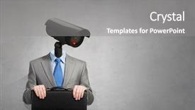  Presentation with privacy - Slide deck consisting of security camera - secure your privacy background and a gray colored foreground