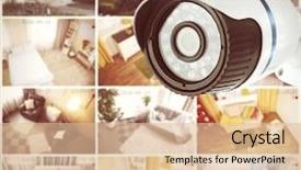  Presentation with home security camera - Audience pleasing theme consisting of security camera in home home backdrop and a lemonade colored foreground