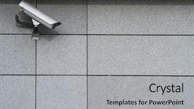  Presentation with camera security - Slides with security camera on the wall background and a  colored foreground