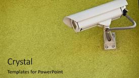  Presentation with building security - Amazing presentation having security camera on wall backdrop and a yellow colored foreground