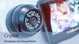 Presentation with camera security - PPT layouts with security camera record video background and a light blue colored foreground