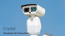  Presentation with camera security - Audience pleasing presentation theme consisting of security-camera-record-video backdrop and a light blue colored foreground