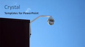  Presentation with building security - Presentation theme with security-camera-video-camera-police background and a light blue colored foreground