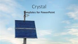  Presentation with security camera monitoring - Cool new slide deck with security-camera-with-solar-panels backdrop and a light blue colored foreground