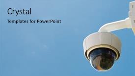  Presentation with camera security - Amazing PPT theme having security camera backdrop and a light blue colored foreground