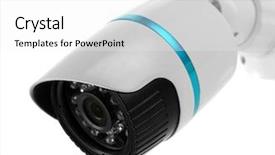  Presentation with cctv camera - Theme featuring security cctv camera isolated background and a white colored foreground