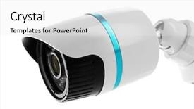  Presentation with cctv - Amazing slide deck having security cctv camera isolated backdrop and a white colored foreground