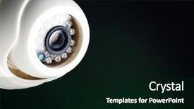  Presentation with cctv - Audience pleasing theme consisting of security cctv camera on green backdrop and a black colored foreground