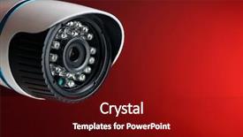  Presentation with cctv camera - Amazing presentation theme having security cctv camera on red backdrop and a  colored foreground