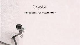  Presentation with cctv - Beautiful presentation theme featuring security cctv camera on street backdrop and a sky blue colored foreground