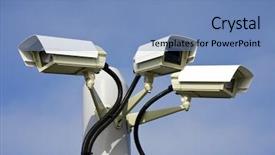  Presentation with cctv camera - Slides featuring security cctv cameras in front background and a teal colored foreground