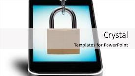  Presentation with mobile security - Audience pleasing presentation theme consisting of security concept with mobile phone backdrop and a  colored foreground
