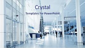  Presentation with airport security - Presentation with security door - modern airport interior background and a sky blue colored foreground