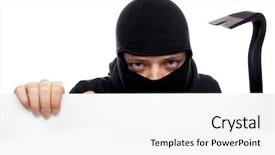  Presentation with isolated paw prints over white - Audience pleasing slide set consisting of security door - thief or burglar man isolated backdrop and a white colored foreground