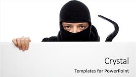 Presentation with isolated paw prints over white - Beautiful slide set featuring security door - thief or burglar man isolated backdrop and a white colored foreground