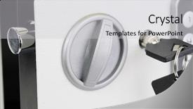  Presentation with safe space - Colorful slide set enhanced with security firms - image of safe backdrop and a  colored foreground