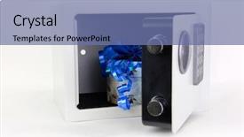  Presentation with safe - Slide set consisting of security firms - present in a safe background and a ocean colored foreground