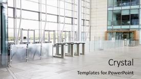  Presentation with security gate - Slide deck enhanced with security gates in the lobby background and a light gray colored foreground
