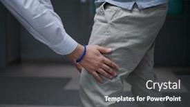  Presentation with security guard - Slide set having security-guard-making-body-searching background and a dark gray colored foreground