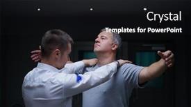  Presentation with security guard - Amazing slides having security-guard-making-body-searching backdrop and a black colored foreground