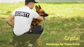  Presentation with dog park - Beautiful presentation design featuring security guard with dog backdrop and a tawny brown colored foreground