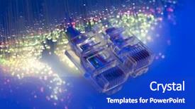  Presentation with network cabling - Cool new presentation with security industrial - fiber optical network cable backdrop and a  colored foreground