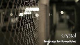  Presentation with structure - Slide set enhanced with security industrial - mesh fence in an underground background and a tawny brown colored foreground