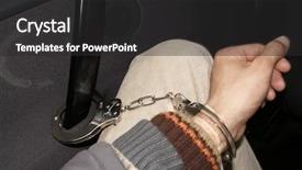  Presentation with law enforcement - Slides having security law enforcement - prisoner background and a dark gray colored foreground