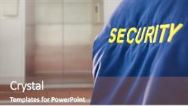  Presentation with man door - PPT layouts with security man outside lift door background and a  colored foreground