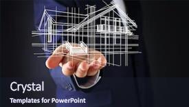  Presentation with estate - Beautiful slides featuring security management - real estate offer businessman holds backdrop and a wine colored foreground