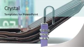  Presentation with unlock - Amazing PPT layouts having security money - abstract unlock your wallet backdrop and a light blue colored foreground