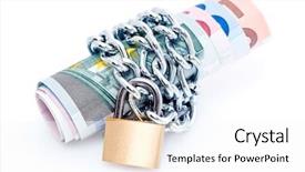  Presentation with money notes - Slides consisting of security money - curled stack of bank notes background and a white colored foreground