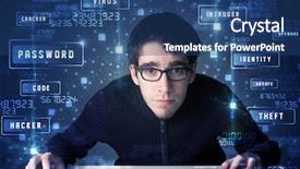  Presentation with programing - Audience pleasing PPT theme consisting of security money - hacker programing in technology enviroment backdrop and a ocean colored foreground