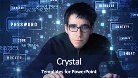  Presentation with programing - Presentation theme enhanced with security money - hacker programing in technology enviroment background and a navy blue colored foreground