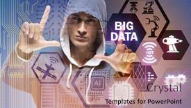  Presentation with data security - Slides enhanced with security-of-big-data-concept background and a coral colored foreground