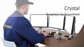  Presentation with security officer - Amazing slides having security officer using computer backdrop and a white colored foreground