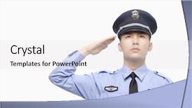  Presentation with police - Slide deck enhanced with security officers - police officer saluting studio shot background and a white colored foreground