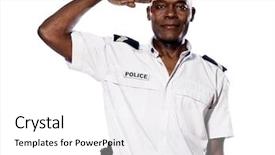  Presentation with afro - PPT theme enhanced with security officers - portrait of an afro american background and a white colored foreground