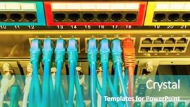  Presentation with operations security - PPT layouts featuring security operations - network cables installed background and a teal colored foreground