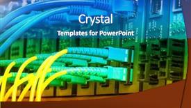  Presentation with operations security - Presentation design enhanced with security operations - network cables installed background and a teal colored foreground