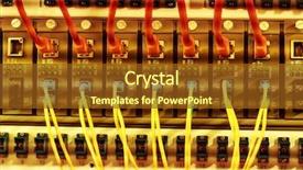  Presentation with operations security - Amazing theme having security operations - network cables installed backdrop and a tawny brown colored foreground